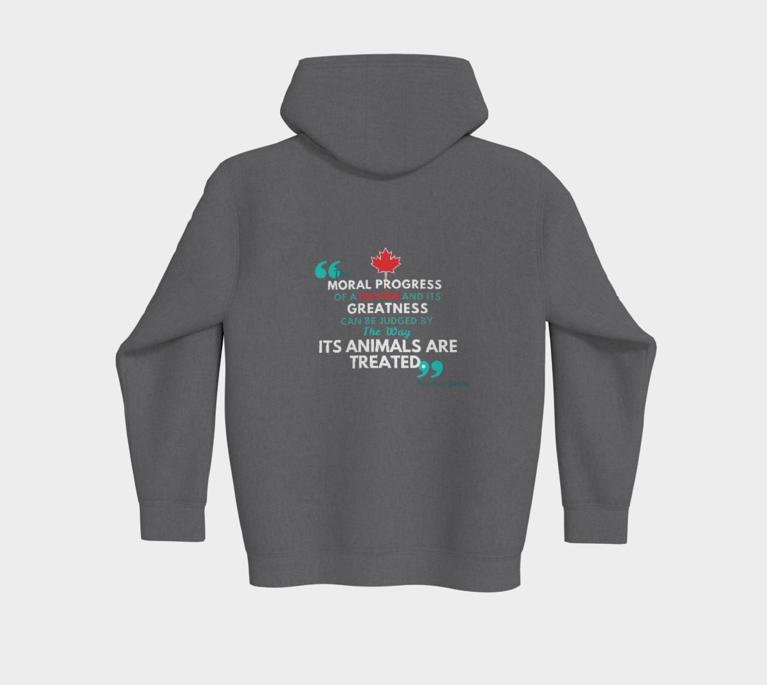 Animals - Gandhi Quote (back) - Premium Zipper Hoodie