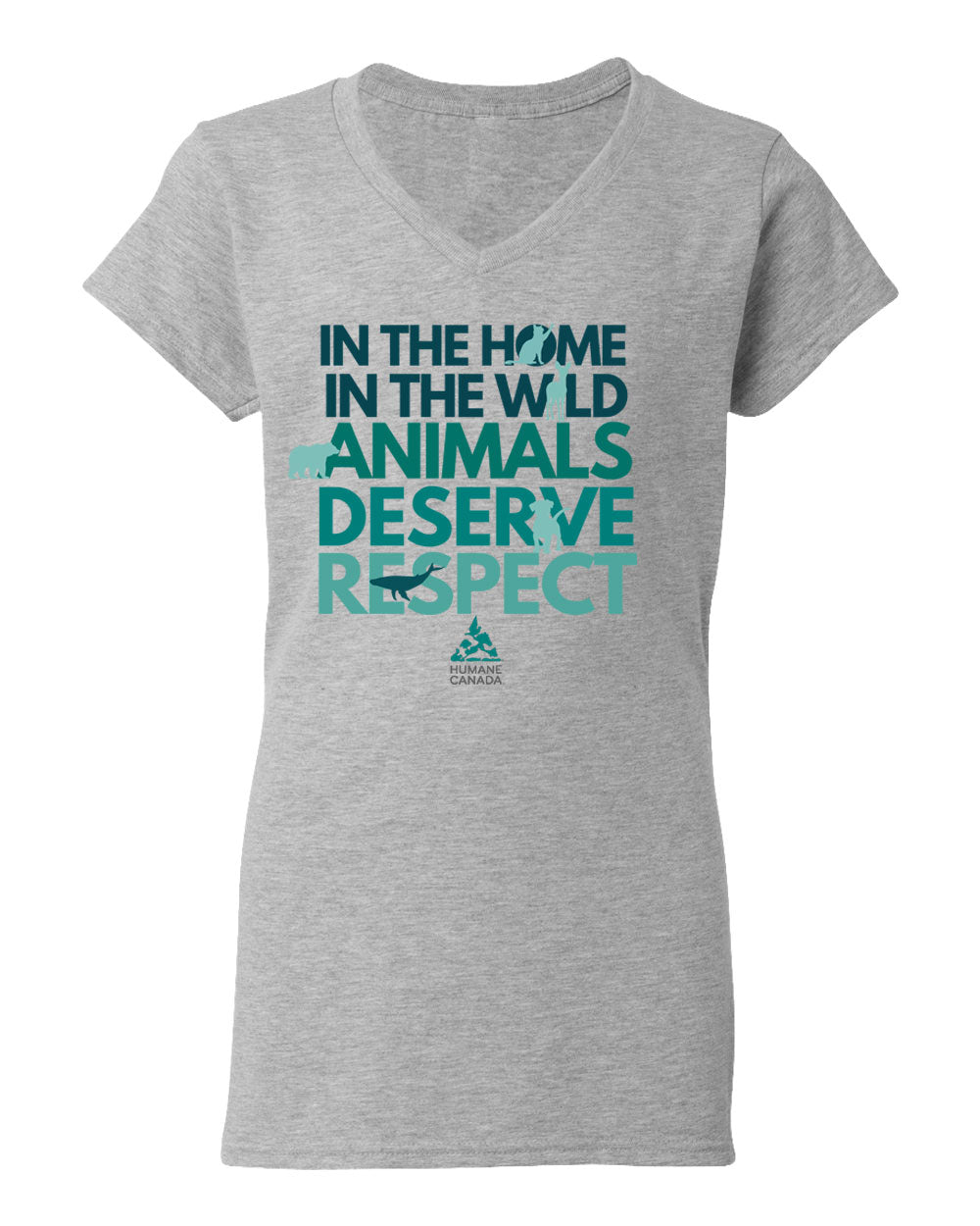 Animals Deserve Respect - V-Neck Ladies T-shirt