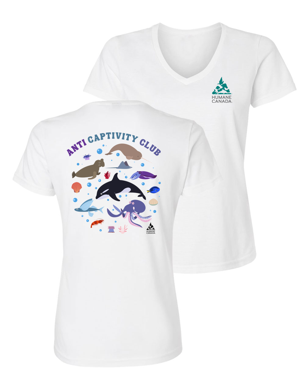Anti Captivity - V-Neck Ladies T-shirt