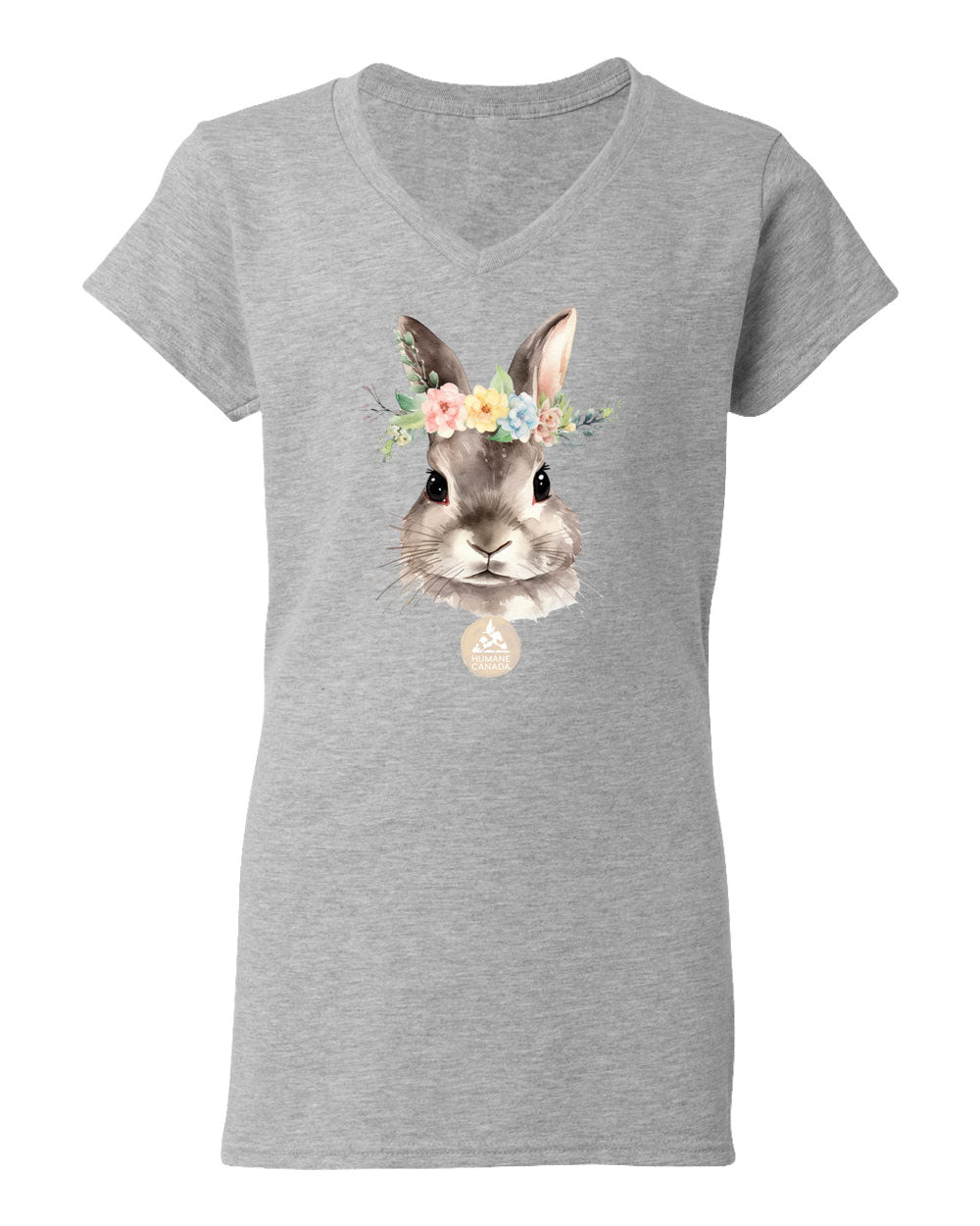 Bloomin Bunny - V-Neck Ladies T-shirt