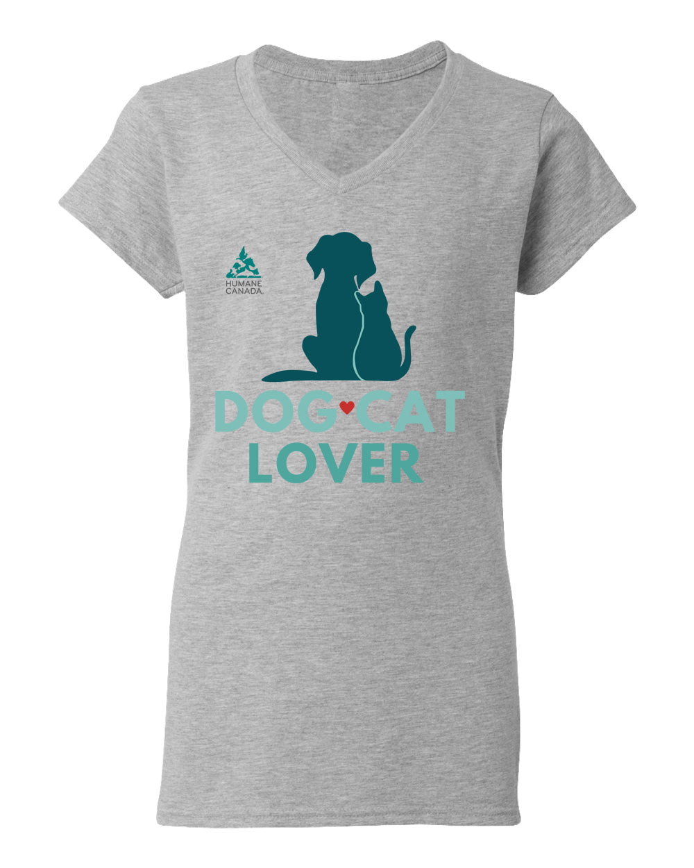 Dog Cat Lover - V-Neck Ladies T-shirt