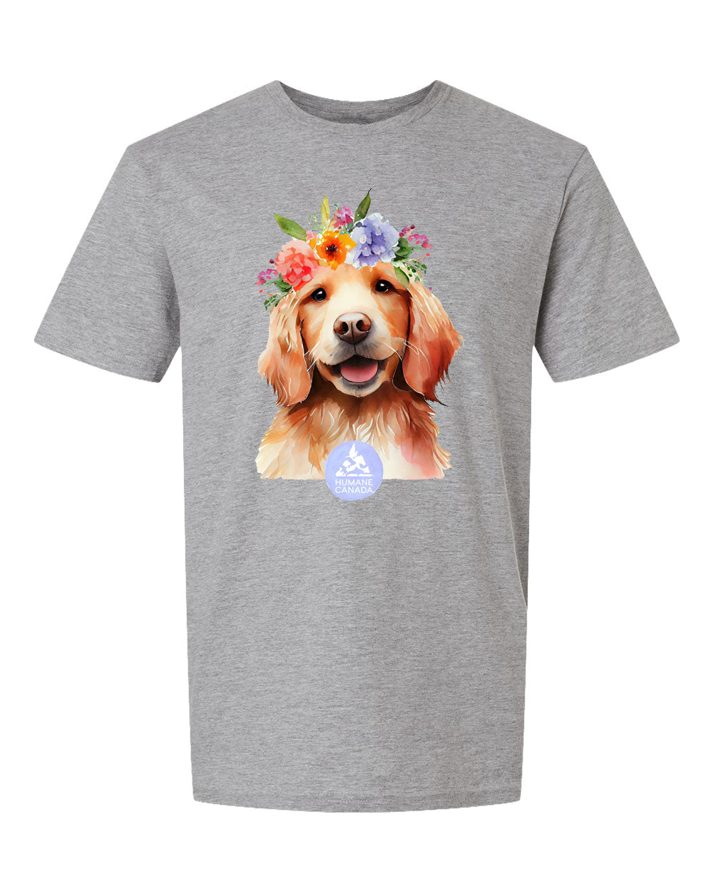 Floral Dog - Crewneck Unisex T-shirt