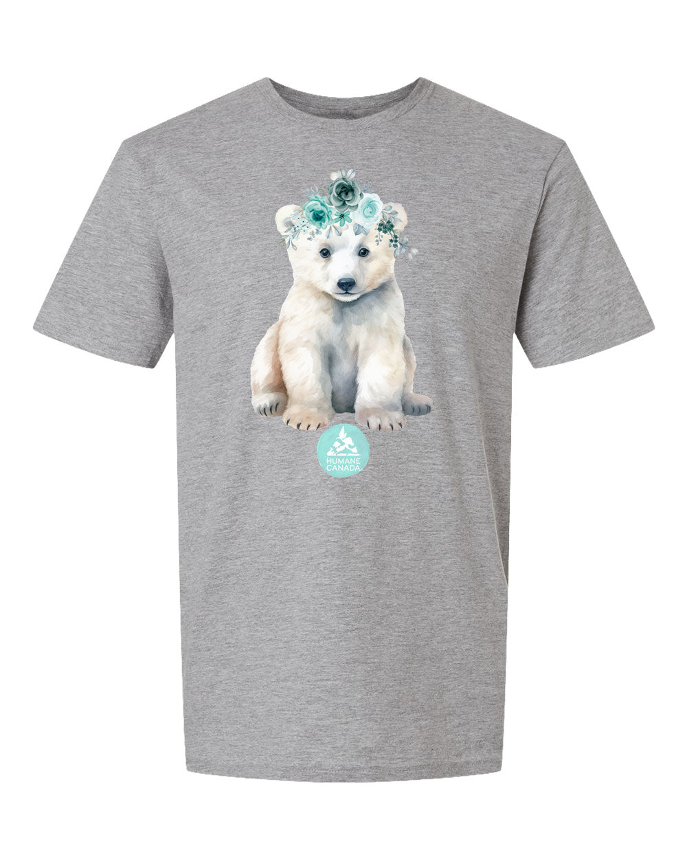 Floral Polar Bear - Crewneck Unisex T-shirt