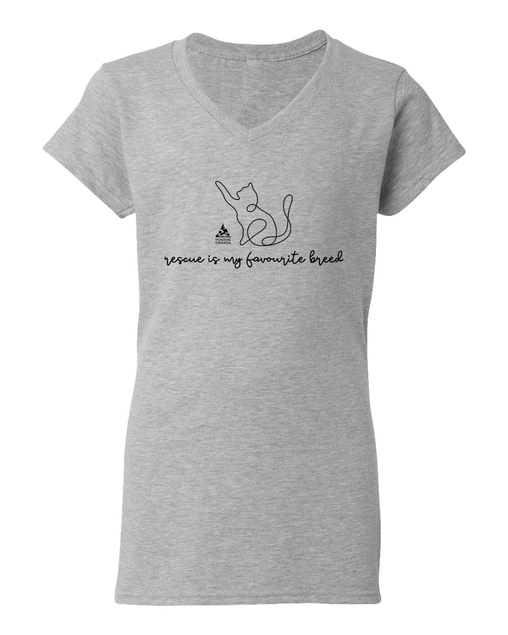 Rescue Cat - V-Neck Ladies T-shirt