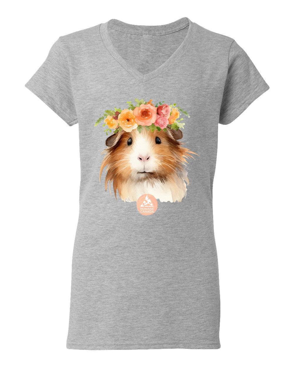 Flower Power Guinea - V-Neck Ladies T-shirt