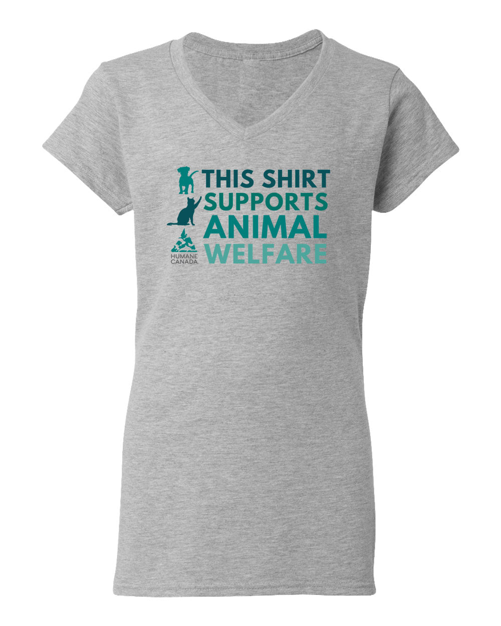 This T-shirt Supports Animals Welfare - V-Neck Ladies T-shirt
