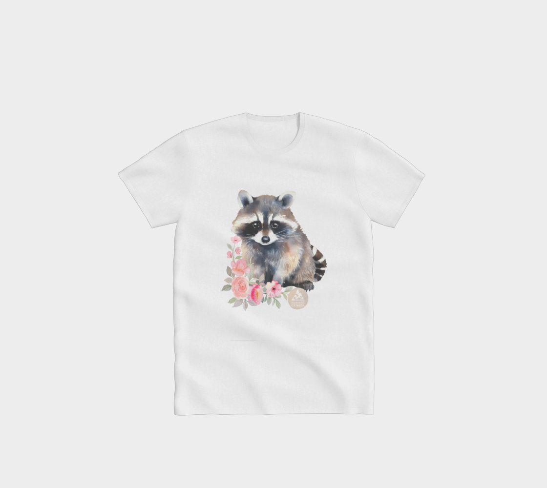 Floral Racoon Crewneck T-Shirt
