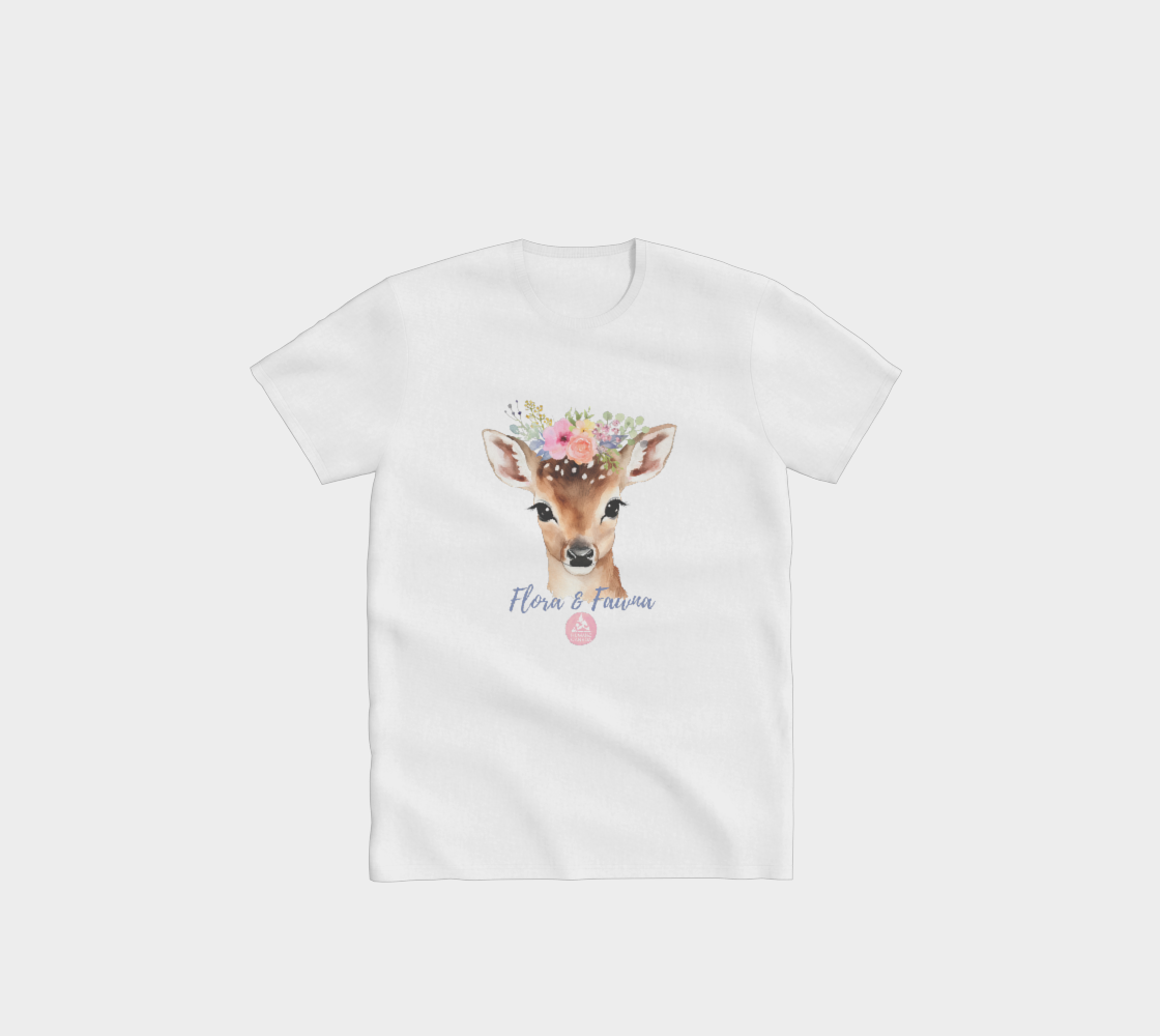 Floral & Fauna Deer Crewneck T-Shirt