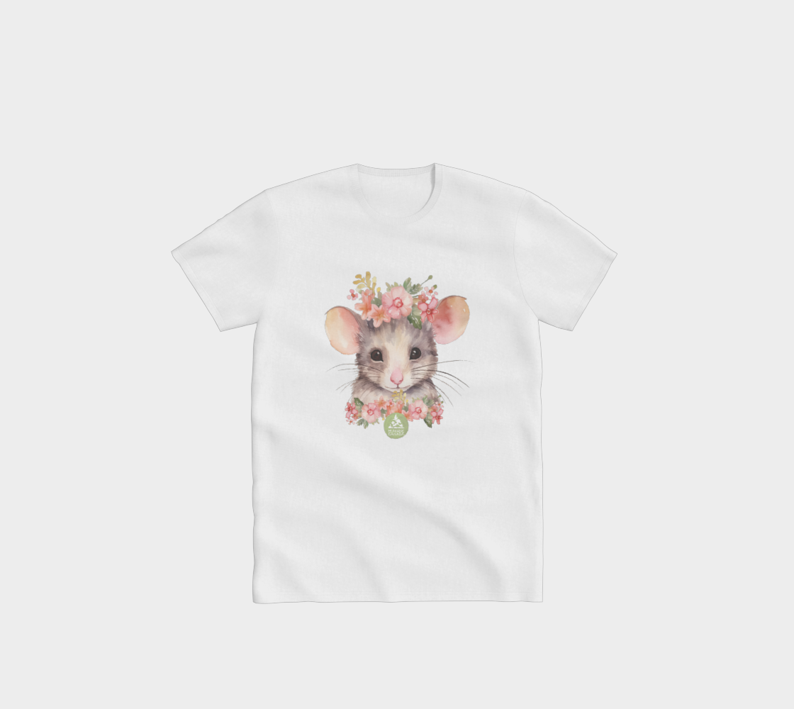 Floral Mouse Crewneck T-Shirt