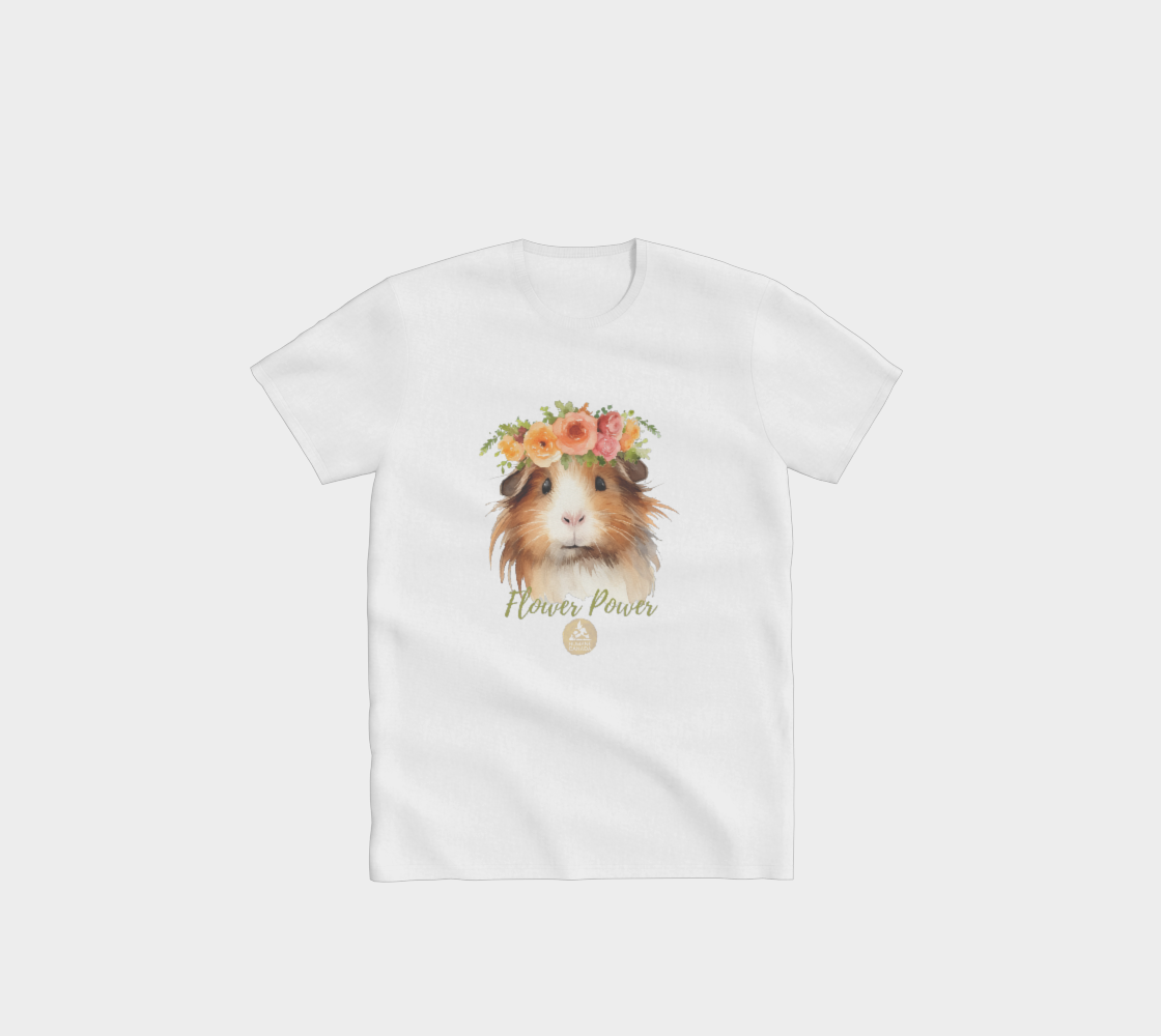 Flower Power Guinea Pig Crewneck T-Shirt