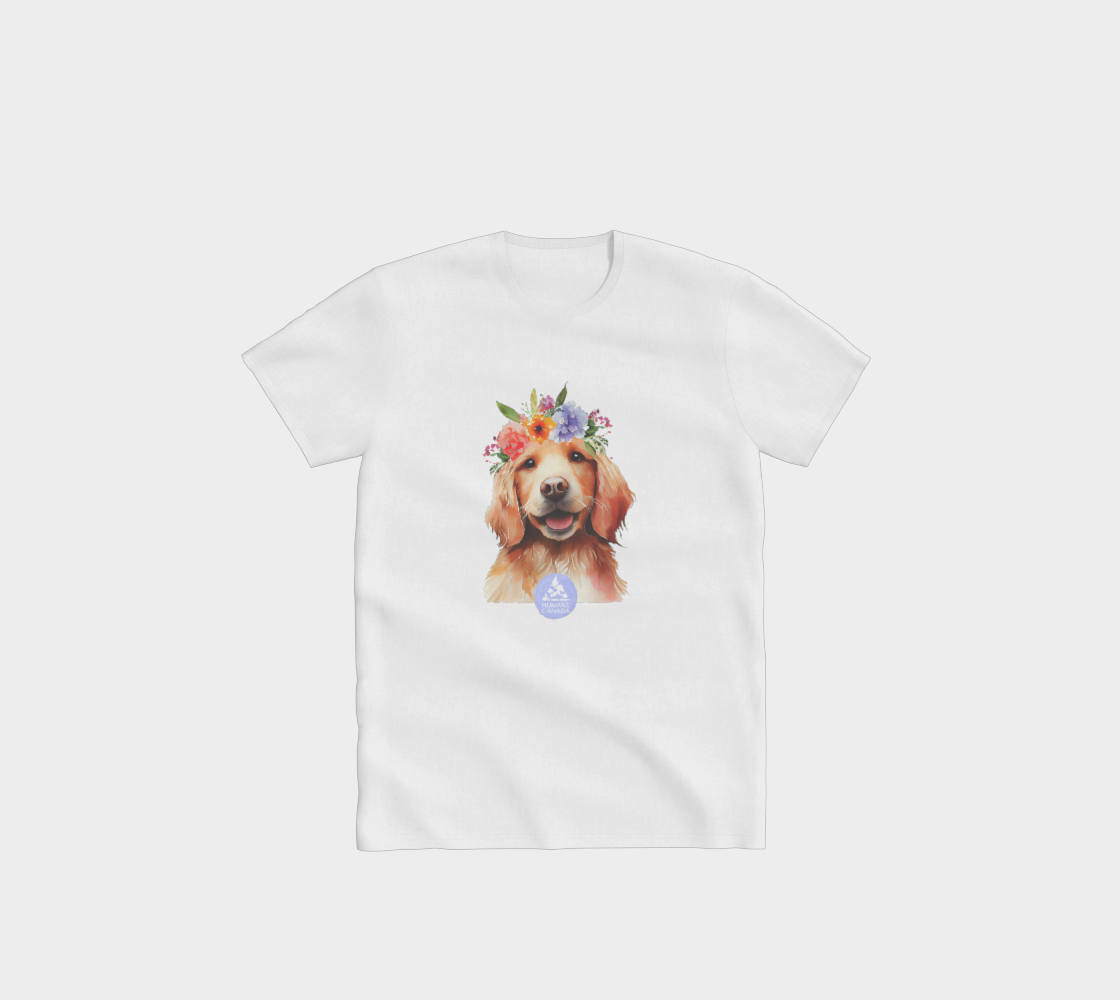 Floral Dog Crewneck T-Shirt