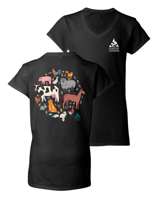 All Animals - V-Neck Ladies T-shirt