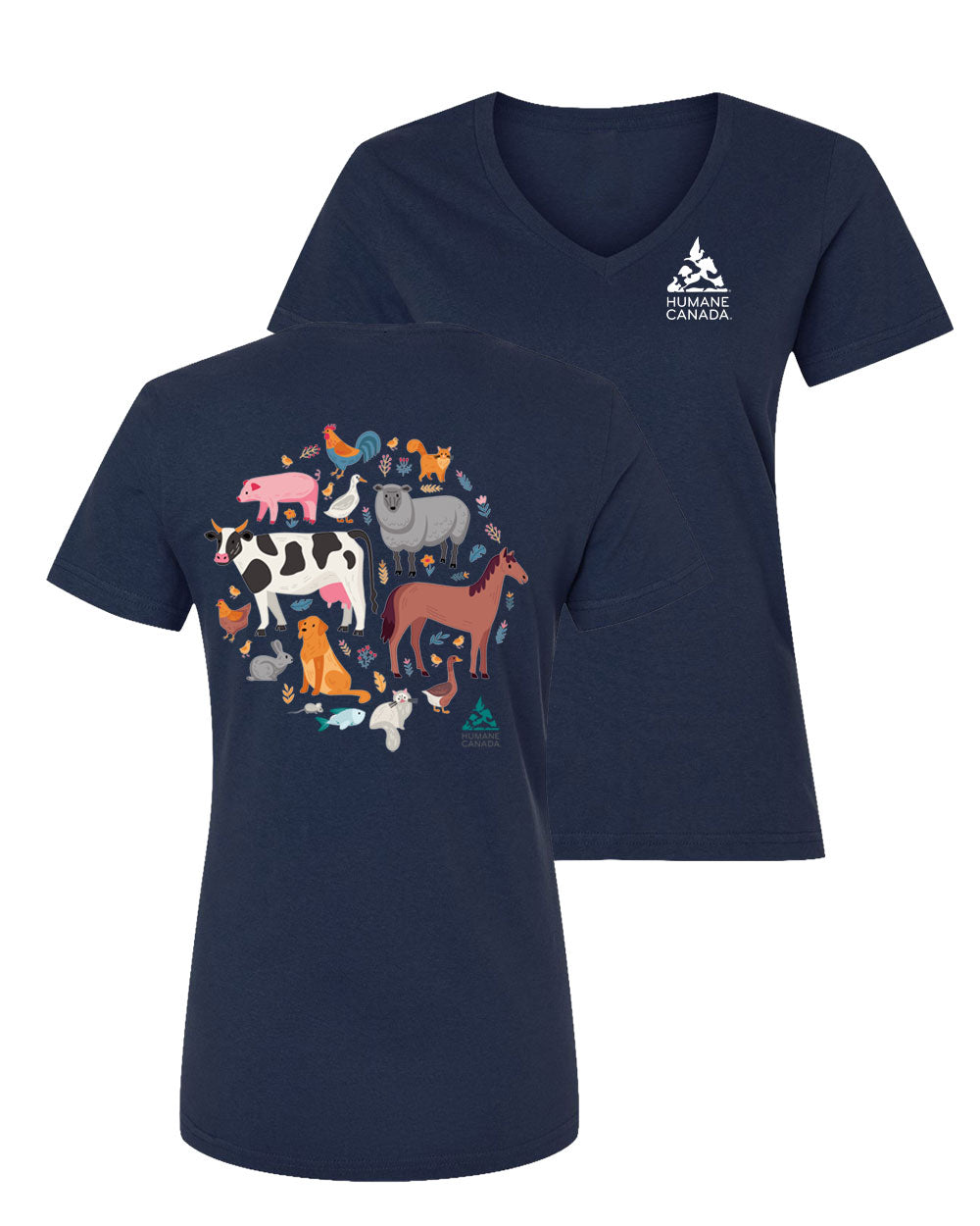 All Animals - V-Neck Ladies T-shirt