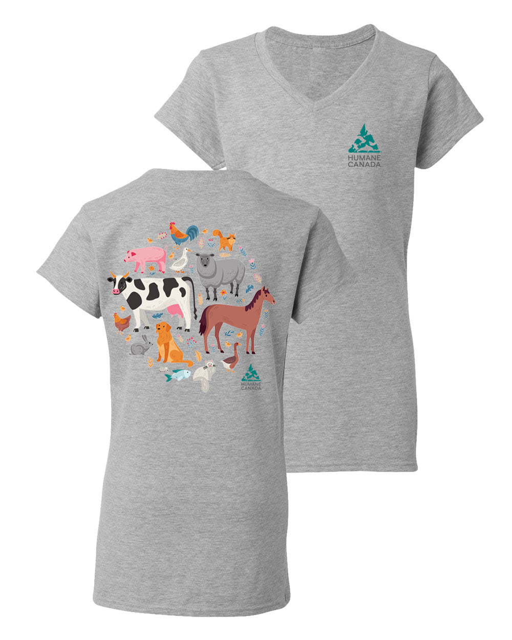 All Animals - V-Neck Ladies T-shirt