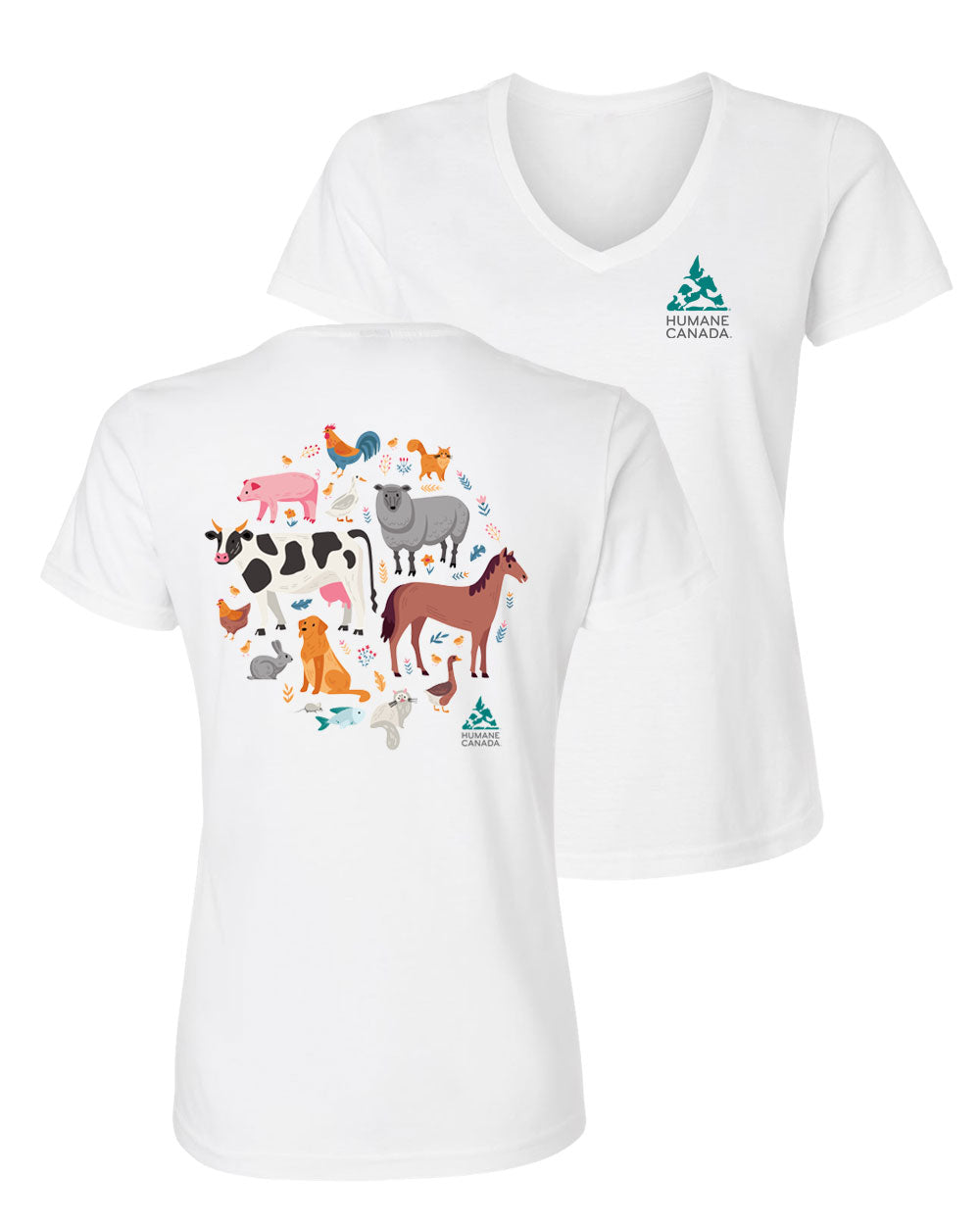 All Animals - V-Neck Ladies T-shirt