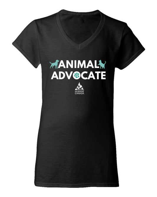 Animal Advocate - V-Neck Ladies T-shirt
