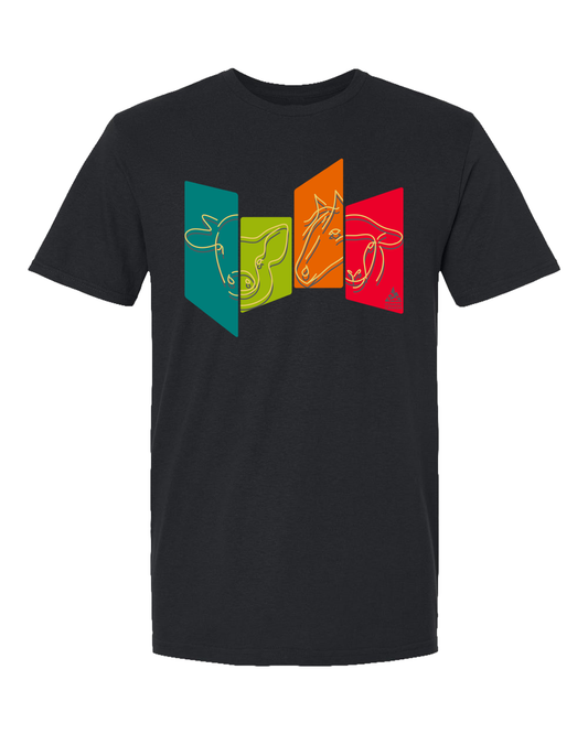 Animal Panels 2 - Crewneck Unisex T-shirt