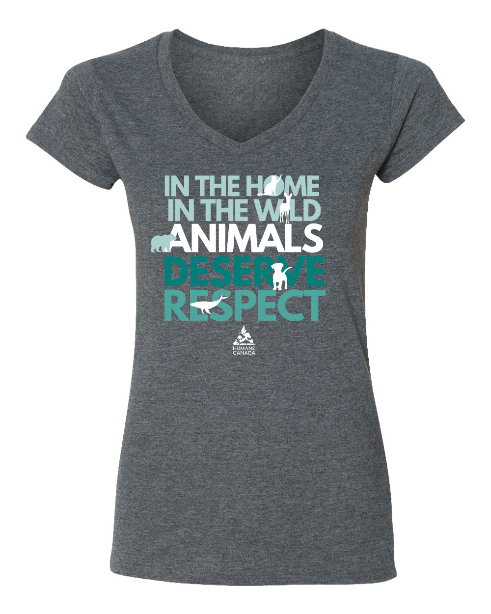 Animals Deserve Respect - V-Neck Ladies T-shirt