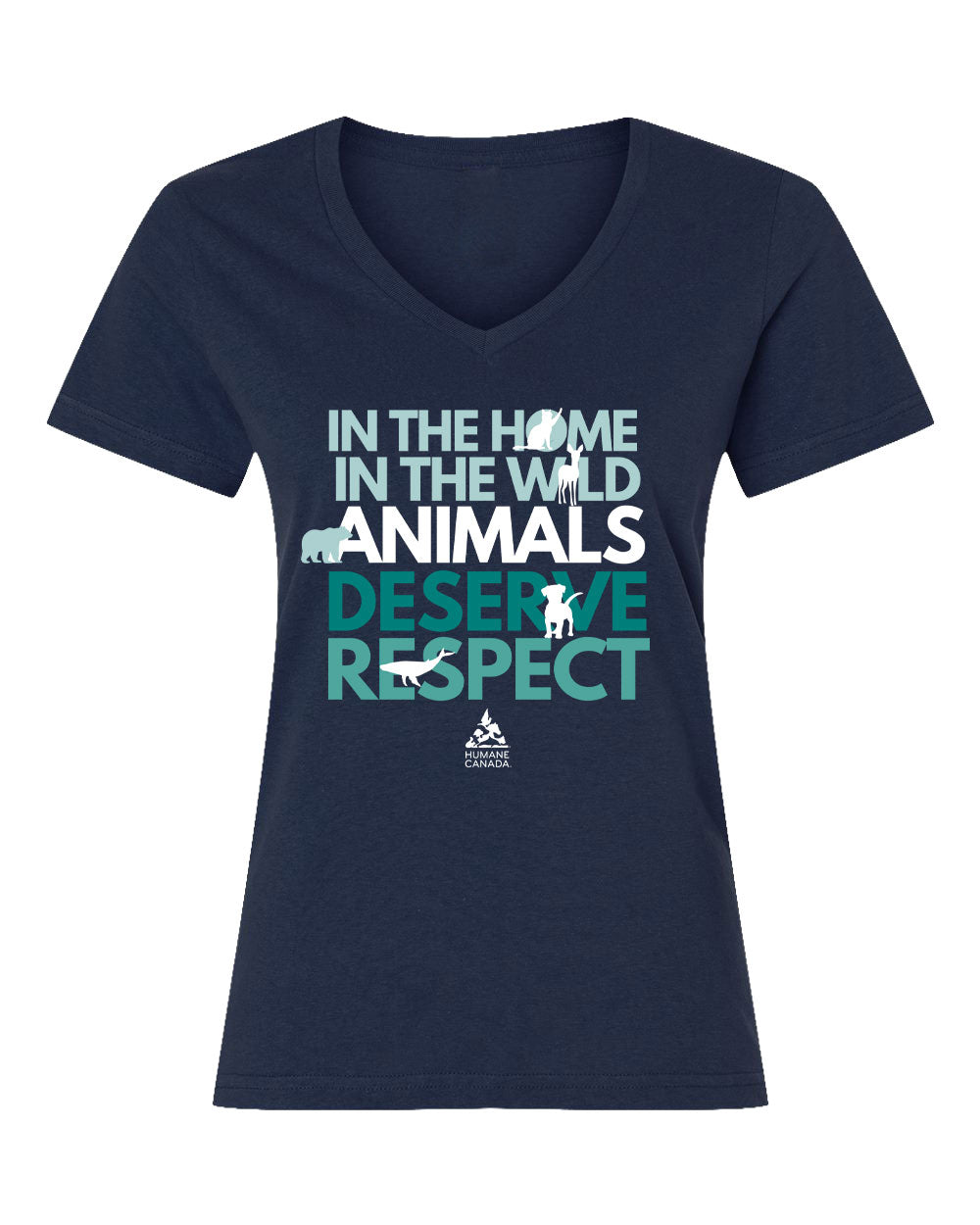 Animals Deserve Respect - V-Neck Ladies T-shirt