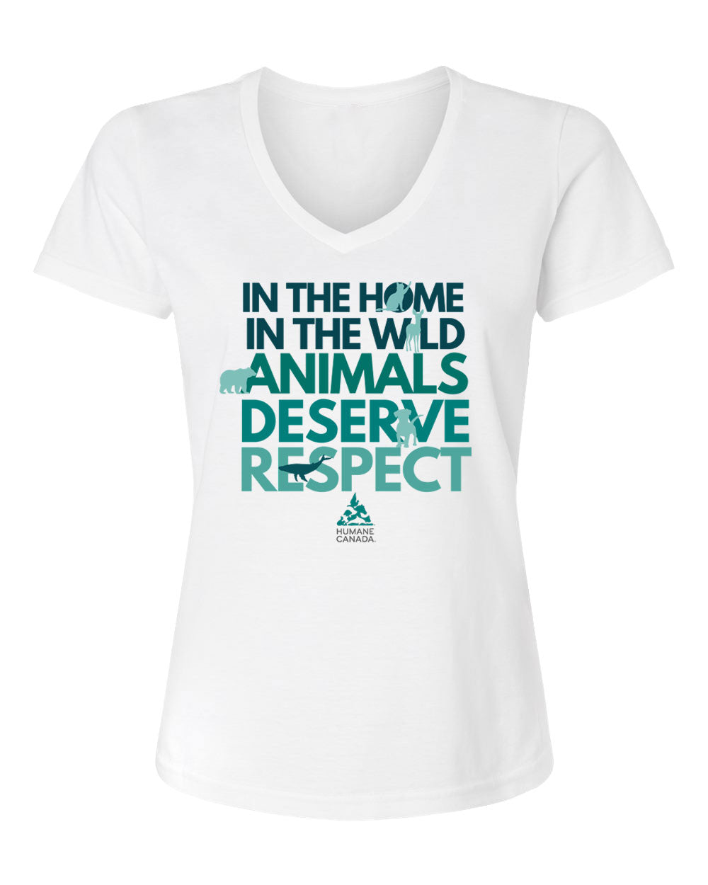 Animals Deserve Respect - V-Neck Ladies T-shirt