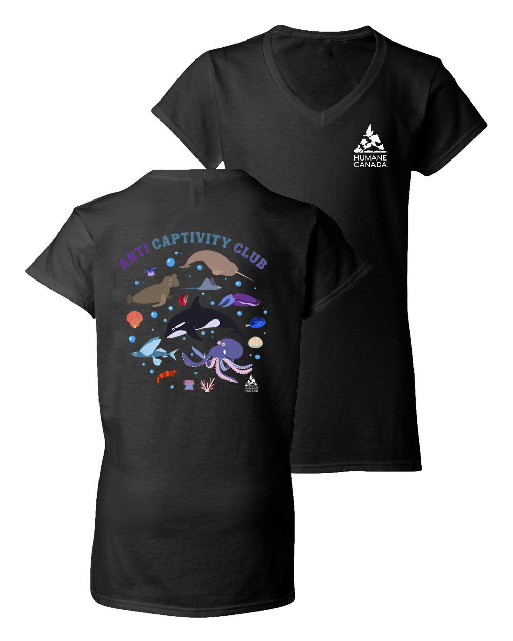 Anti Captivity - V-Neck Ladies T-shirt