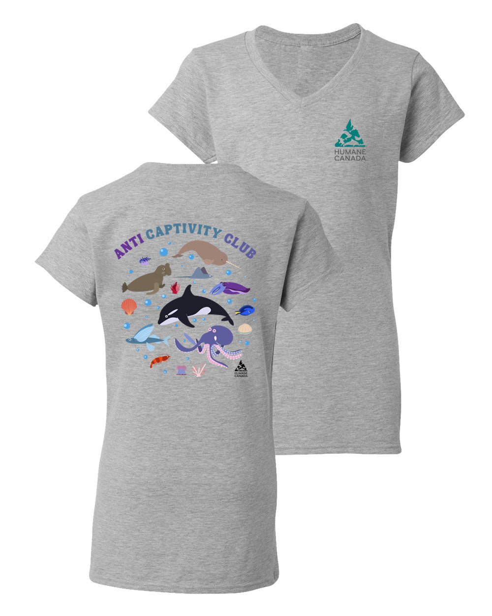 Anti Captivity - V-Neck Ladies T-shirt