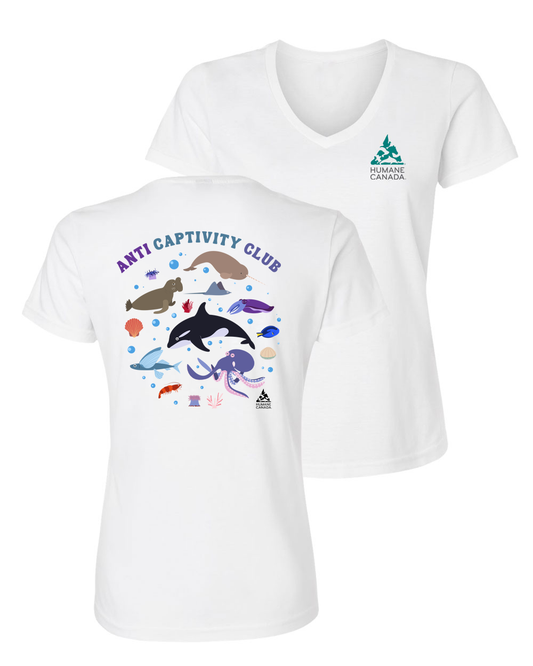 Anti Captivity - V-Neck Ladies T-shirt