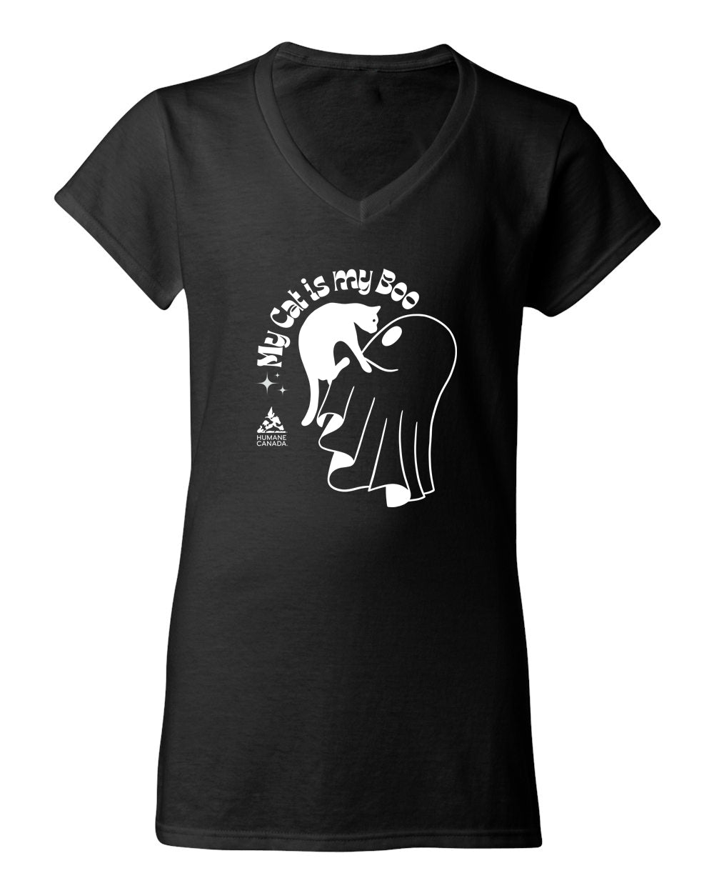 My Cat is My Boo- V-Neck Ladies T-shirt