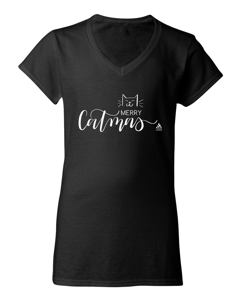 Merry Catmas - V-Neck Ladies T-shirt