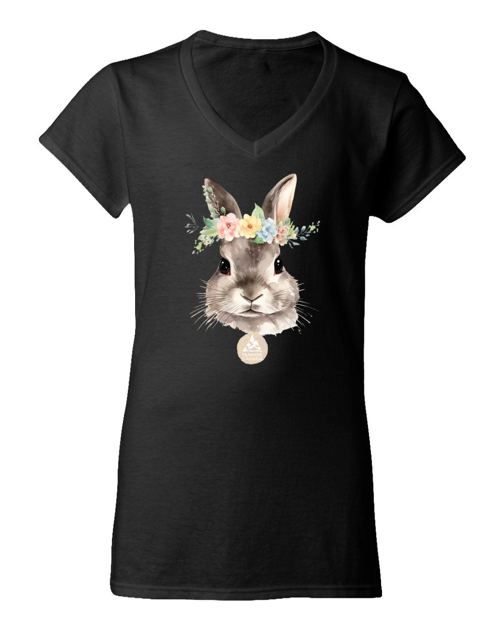 Bloomin Bunny - V-Neck Ladies T-shirt