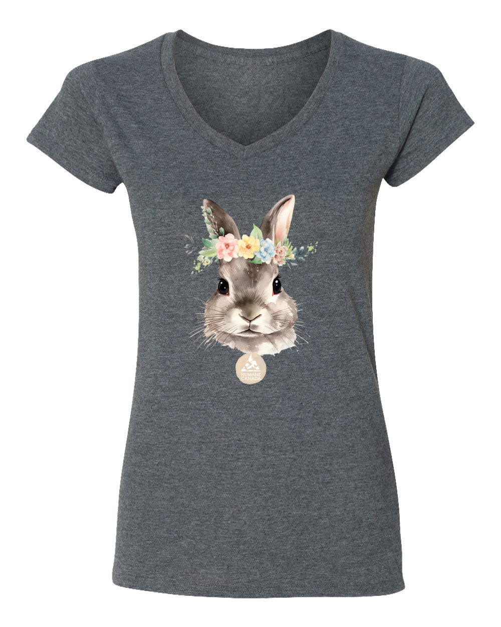 Bloomin Bunny - V-Neck Ladies T-shirt