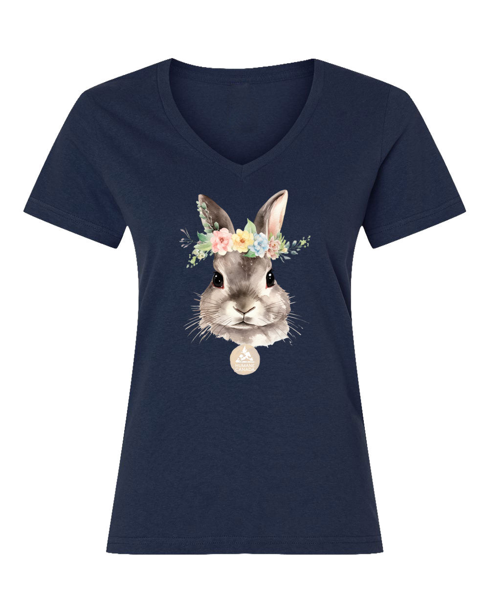 Bloomin Bunny - V-Neck Ladies T-shirt