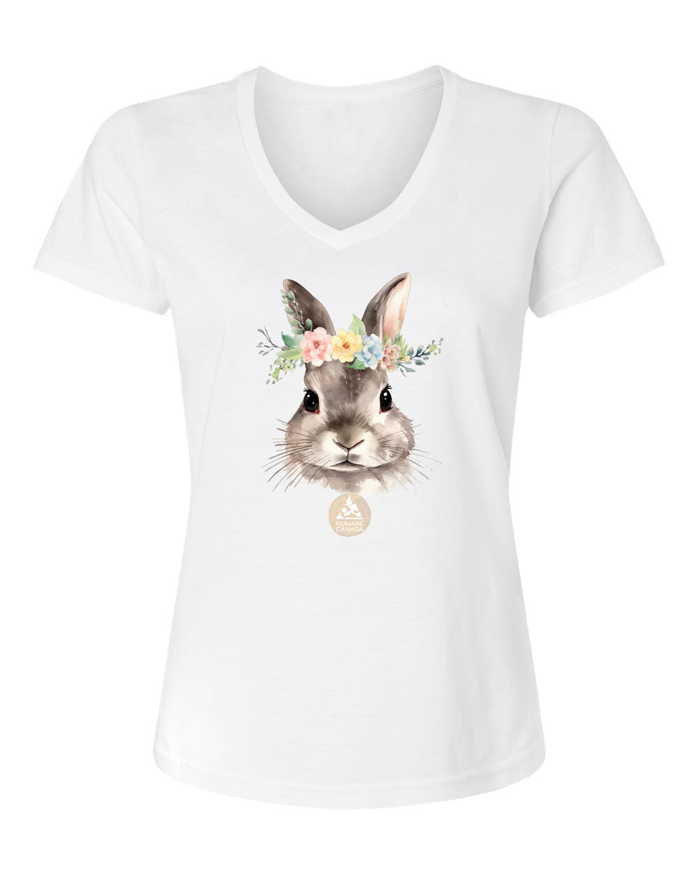 Bloomin Bunny - V-Neck Ladies T-shirt