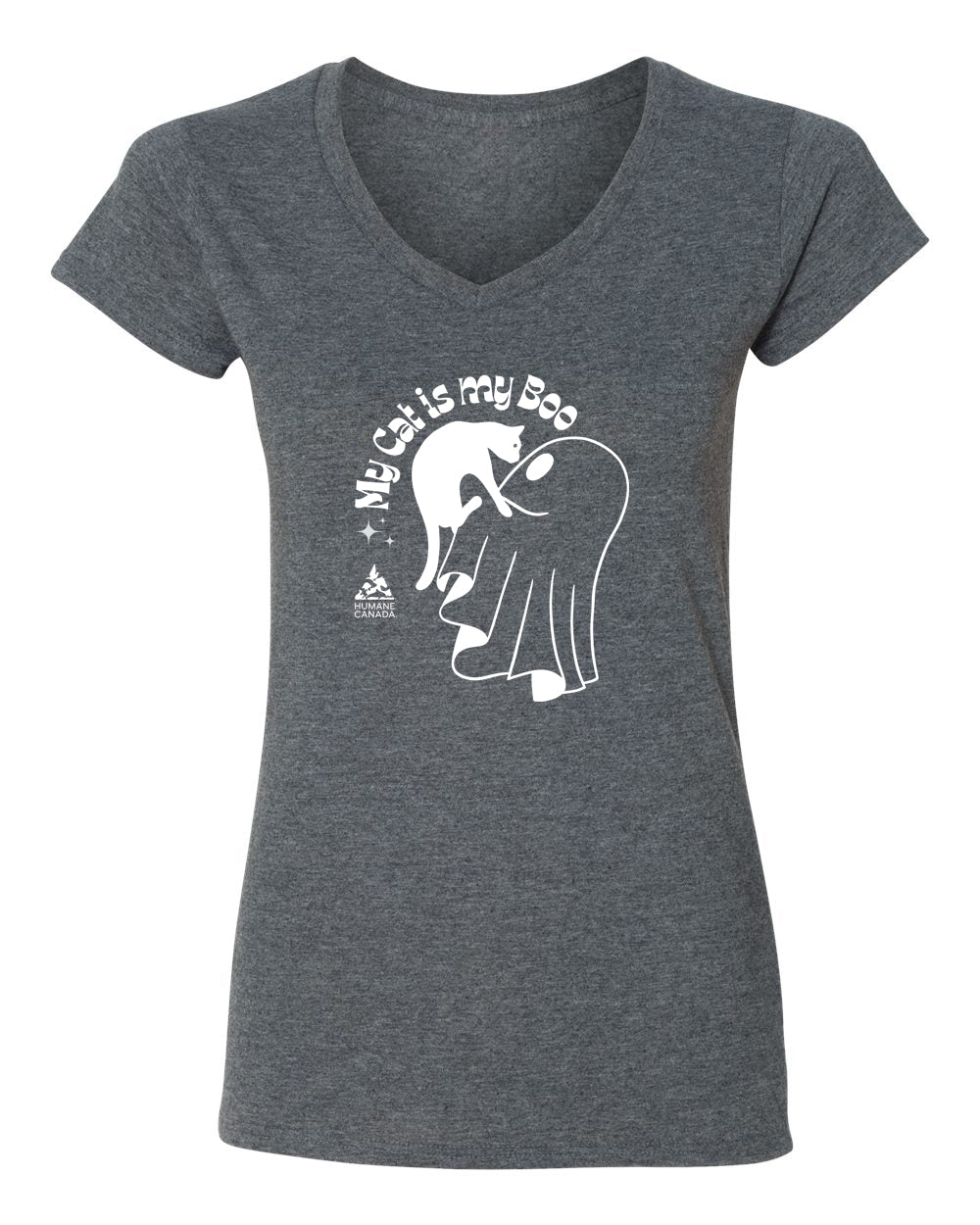 My Cat is My Boo- V-Neck Ladies T-shirt
