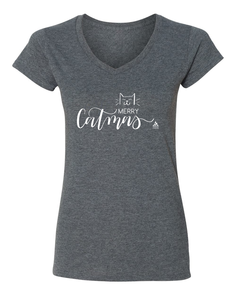 Merry Catmas - V-Neck Ladies T-shirt