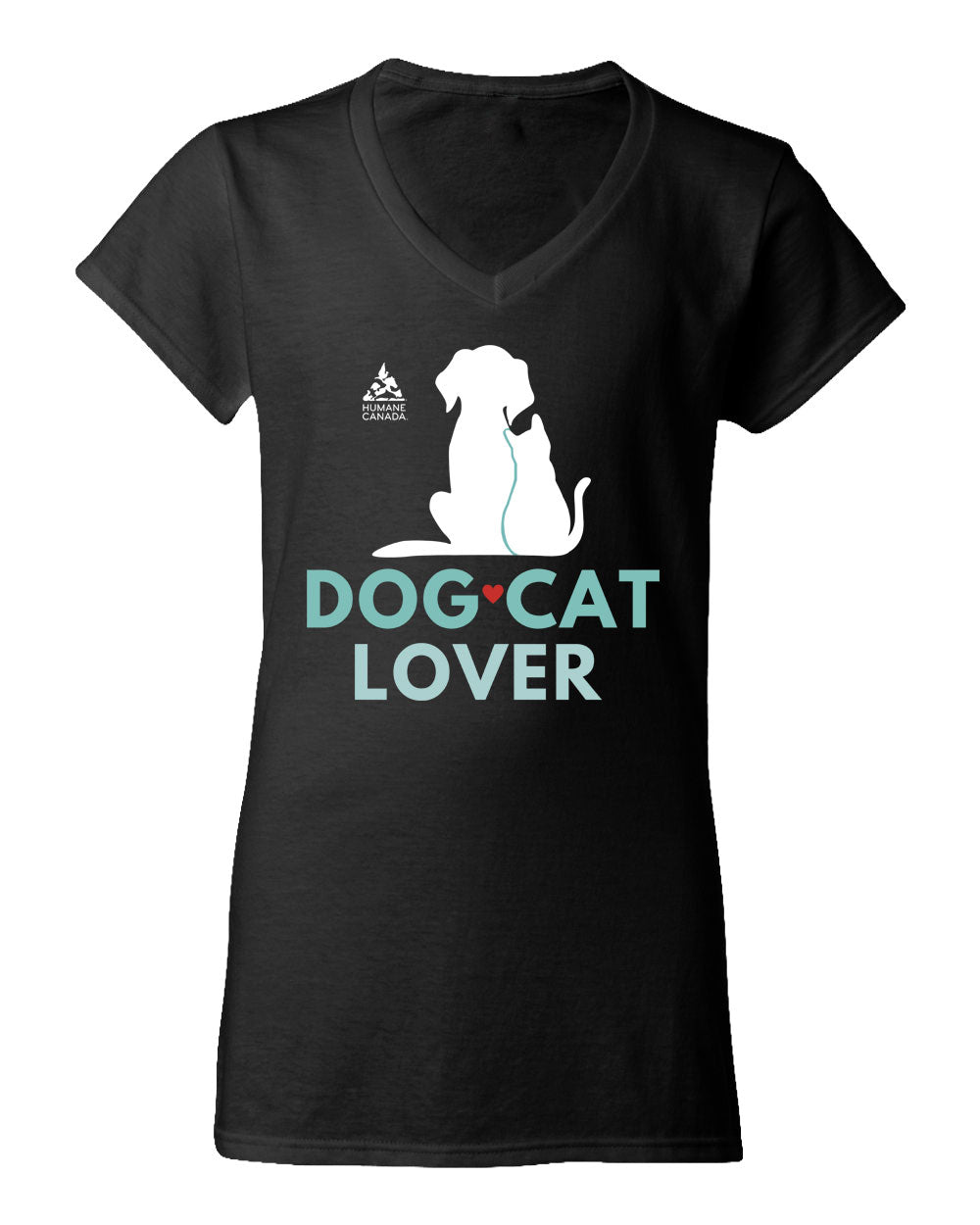 Dog Cat Lover - V-Neck Ladies T-shirt