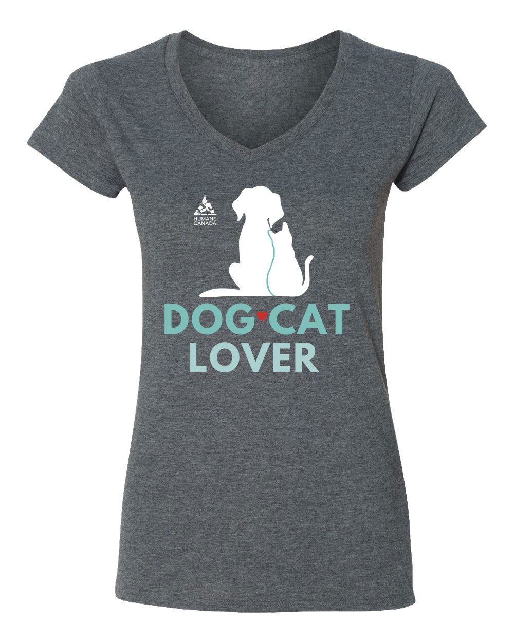 Dog Cat Lover - V-Neck Ladies T-shirt