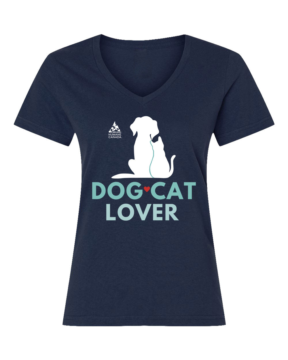 Dog Cat Lover - V-Neck Ladies T-shirt
