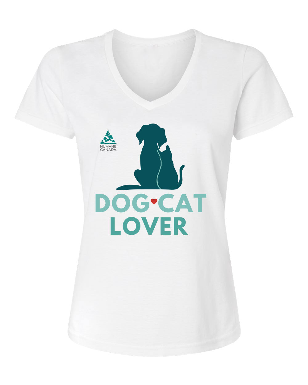 Dog Cat Lover - V-Neck Ladies T-shirt