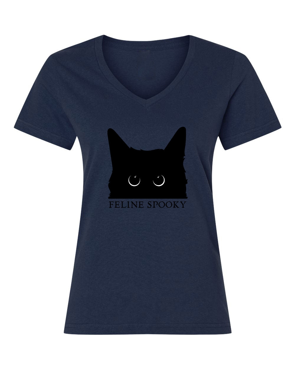 Feline Spooky - V-Neck Ladies T-shirt