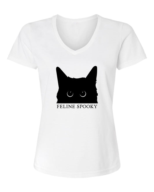 Feline Spooky - V-Neck Ladies T-shirt