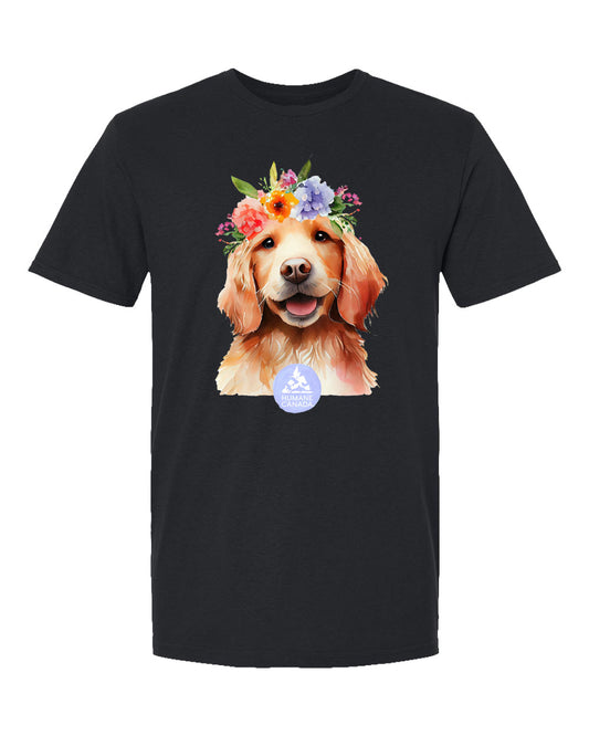 Floral Dog - Crewneck Unisex T-shirt