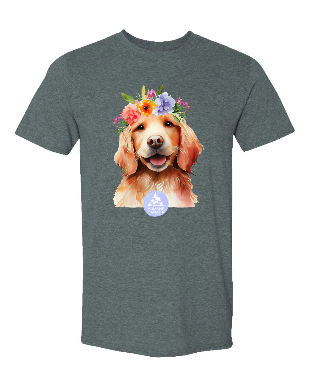 Floral Dog - Crewneck Unisex T-shirt