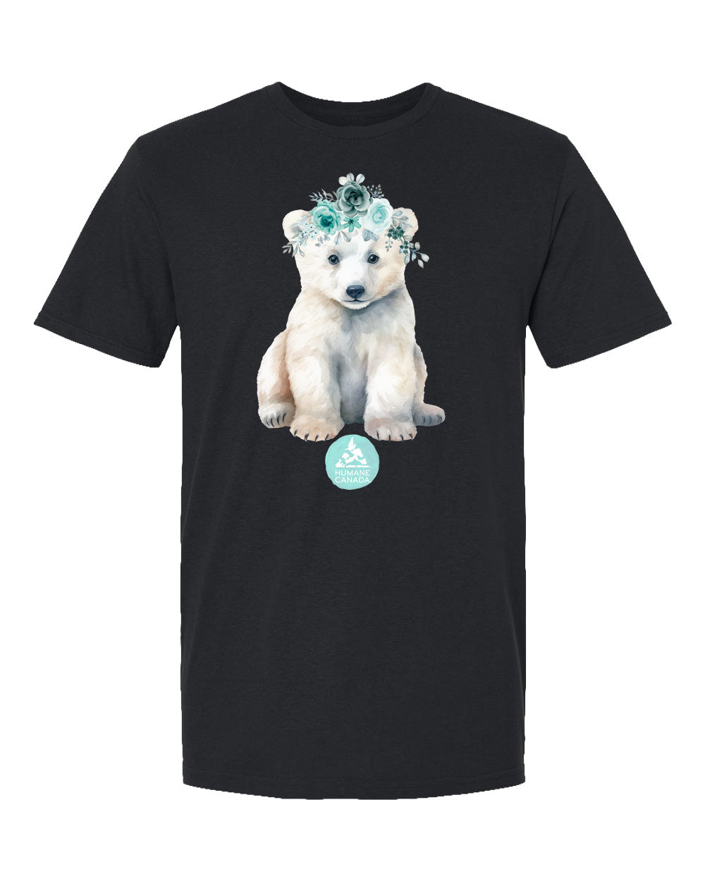 Floral Polar Bear - Crewneck Unisex T-shirt