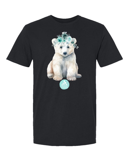Floral Polar Bear - Crewneck Unisex T-shirt