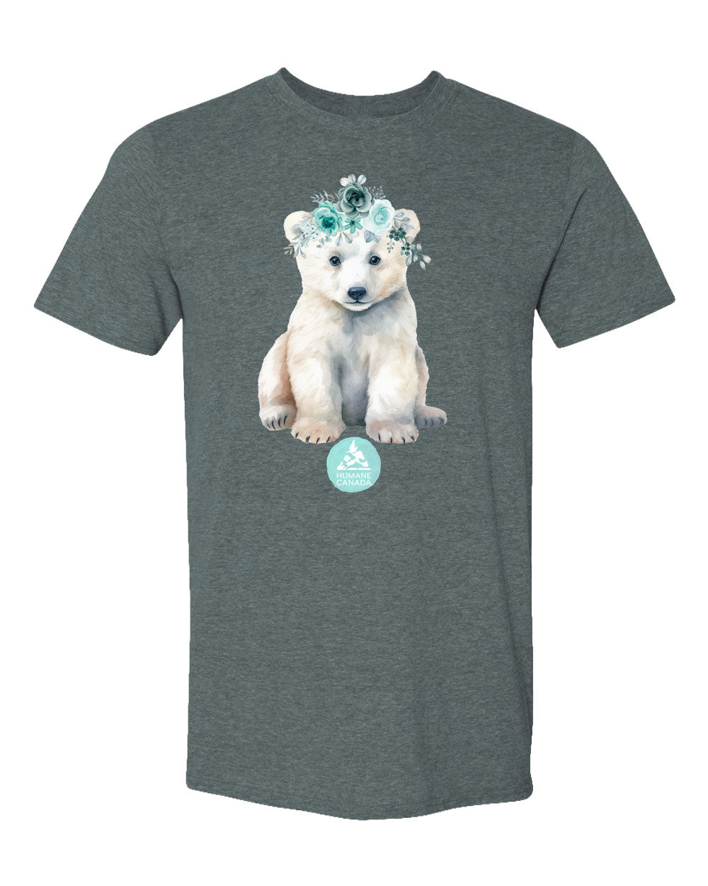 Floral Polar Bear - Crewneck Unisex T-shirt