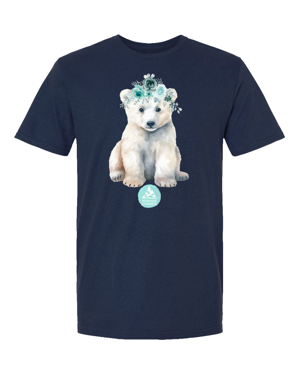 Floral Polar Bear - Crewneck Unisex T-shirt