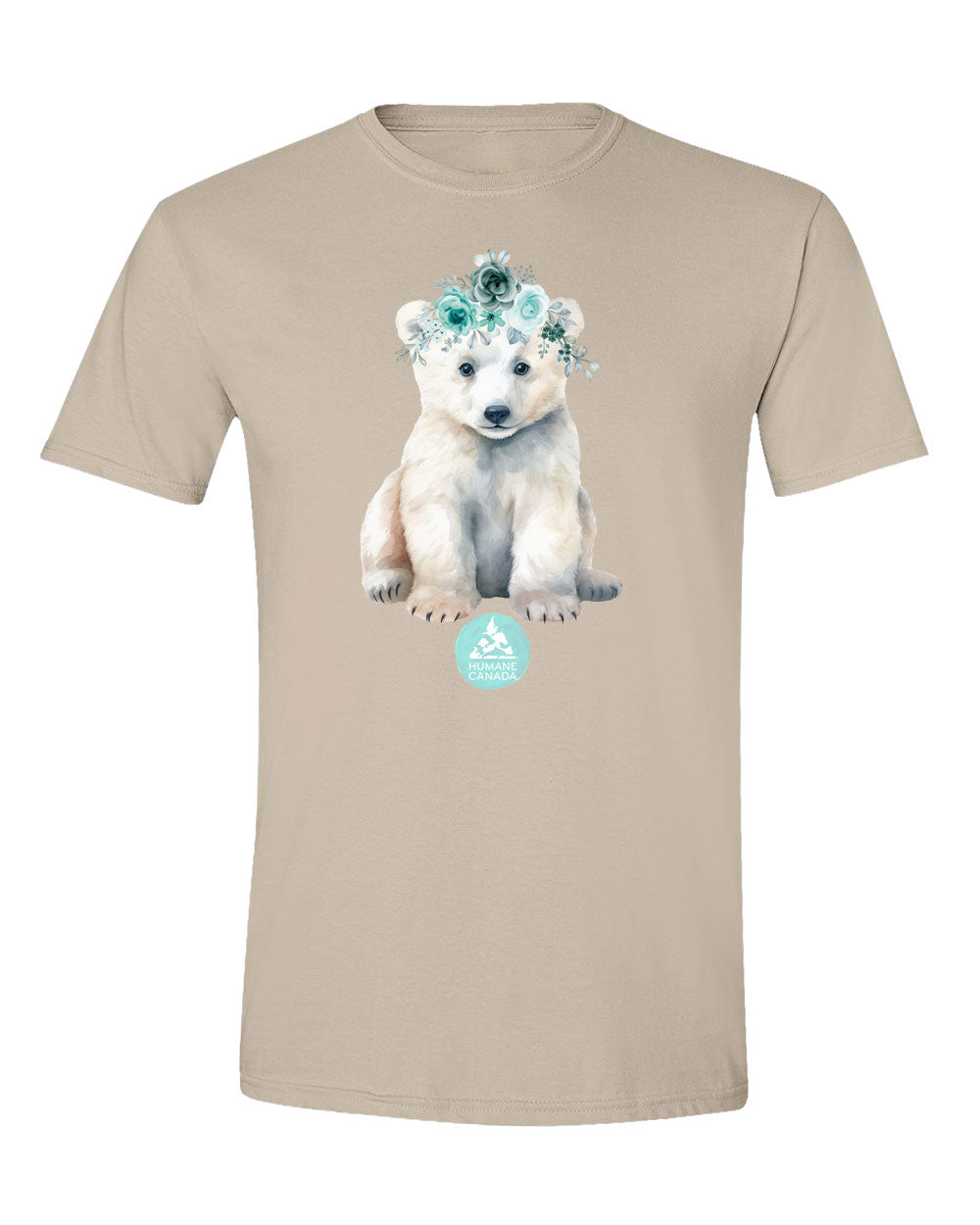 Floral Polar Bear - Crewneck Unisex T-shirt