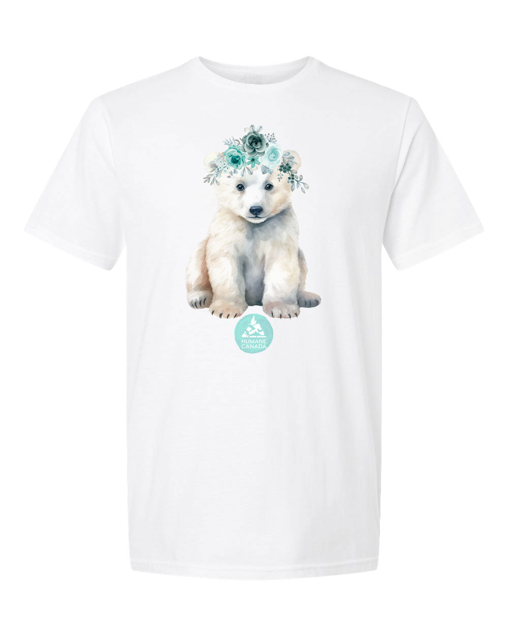 Floral Polar Bear - Crewneck Unisex T-shirt