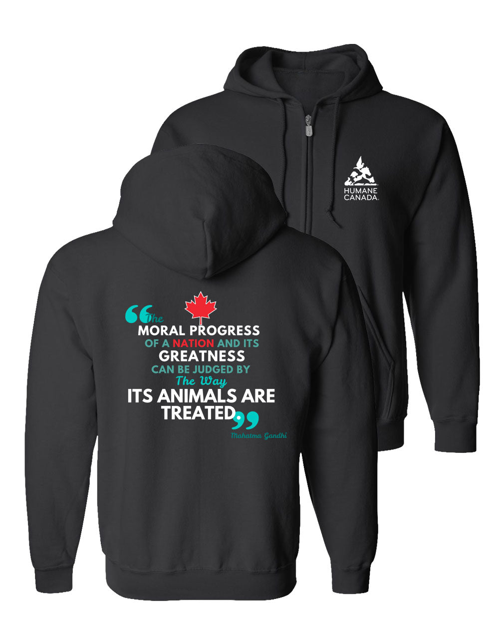 Ghandi Quote - Zip Hoodie